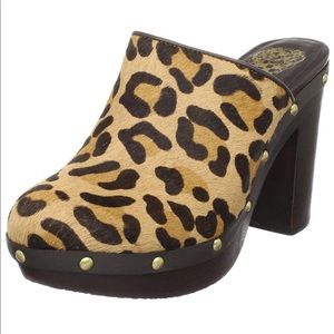 Vince Camuto Leopard Calf Hair Porsha Heel Clog